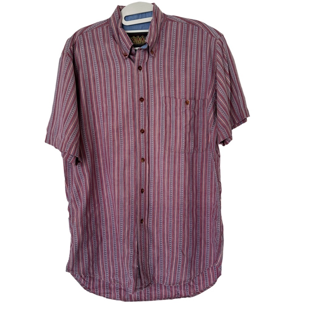 90's Chaps Ralph Lauren Boy Scout Label Shirt Vintage Stripe Shirt Size M